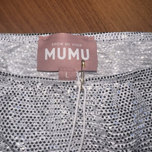 Show Me Your MuMu Tops - NEW Show Me Your Mumu Micro Tube Top, Silver Confetti Size Large